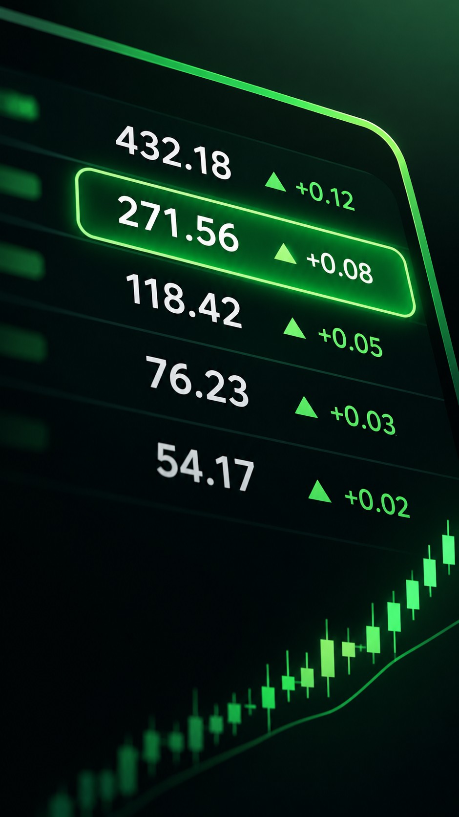 Macro close up of a price ticker display with tiny price increments highlighted